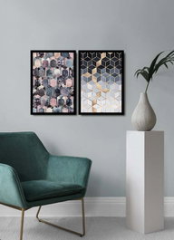 Wallity Cuadro Decorativo Enmarcado Multicolor (Set de 2 Piezas)